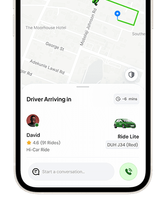 Hi-Car Electric Ride App Interface - Book EV Taxi Nigeria